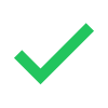 A large green check mark is centered on a light gray background, symbolizing confirmation, success, or completion. The check mark is bold and simple, with slightly rounded edges and a clean, modern design.